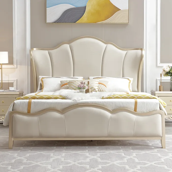 Luxurious American-Style Wooden Bed with Classic Design and Premium Wood