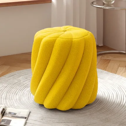 Durable vanity stool featuring solid wood and sponge filling.