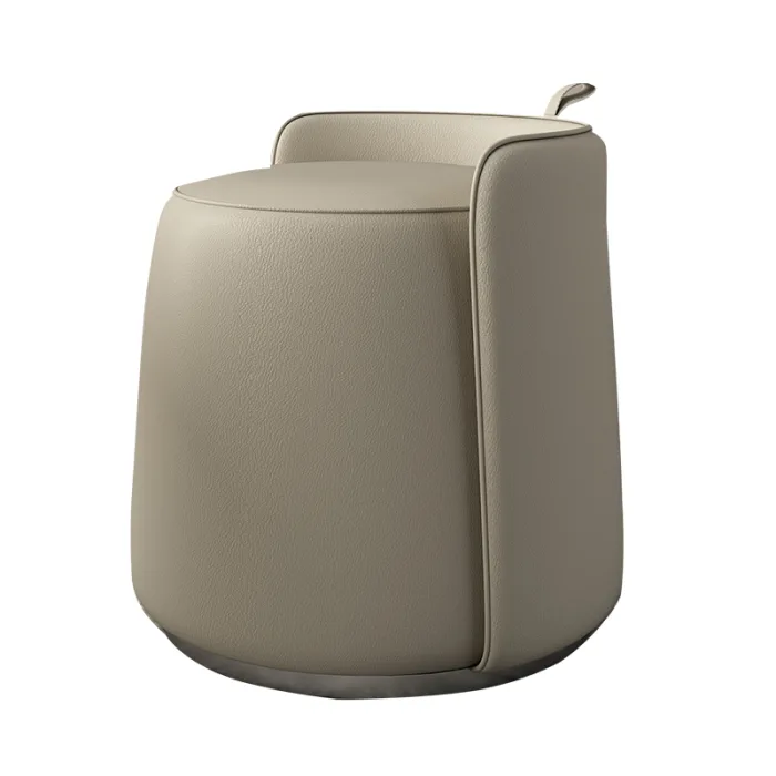  Elegant vanity stool with durable wood and cozy sponge filling.