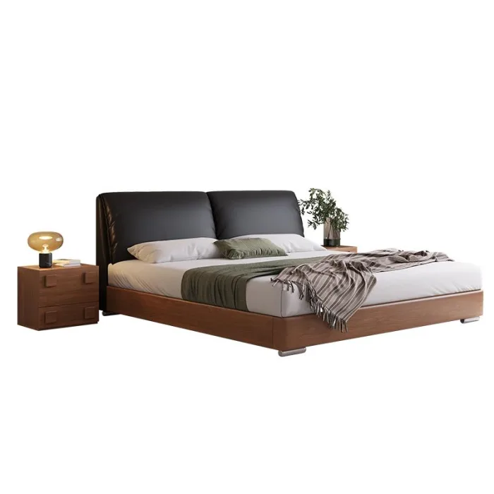 Discover the perfect blend of style and comfort with a solid wood upholstered bed.