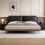 Achieve timeless elegance with a solid wood frame upholstered bed.