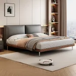 Achieve timeless elegance with a solid wood frame upholstered bed.
