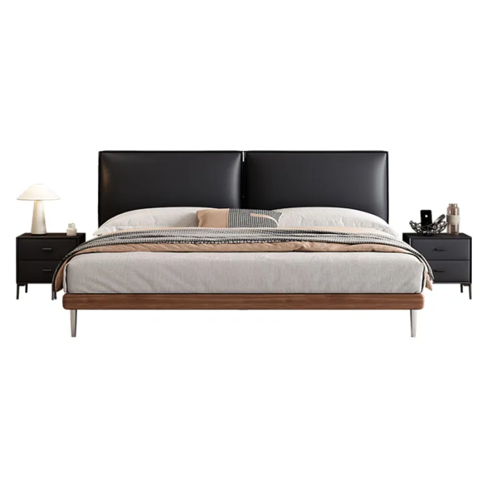 Achieve timeless elegance with a solid wood frame upholstered bed.