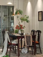 Mid-Century Solid Rubberwood Dining Table for 4 to 6 People – Vintage Rectangular Wood Table