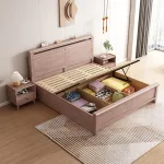 Minimalist Ash Wood Bed for Space-Saving and Stylish Bedrooms