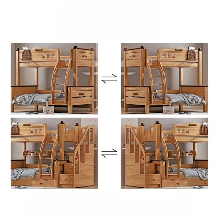 Rustic Solid Wood Bunk Bed