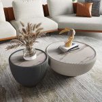 Minimalist Nordic Coffee Table with Stone Surface and Metal Legs for Bulk Orders