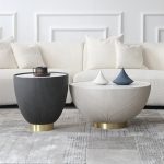 Minimalist Nordic Coffee Table with Stone Surface and Metal Legs for Bulk Orders