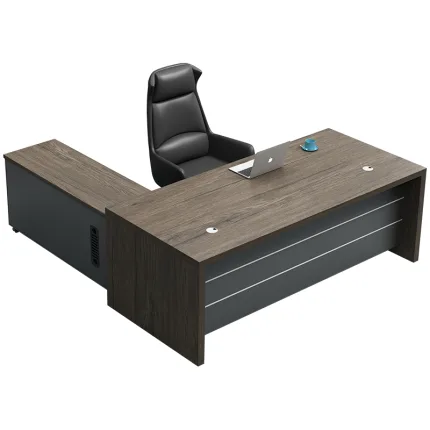 Minimalist Particle Board Office Desk with Storage for Organized Workspaces