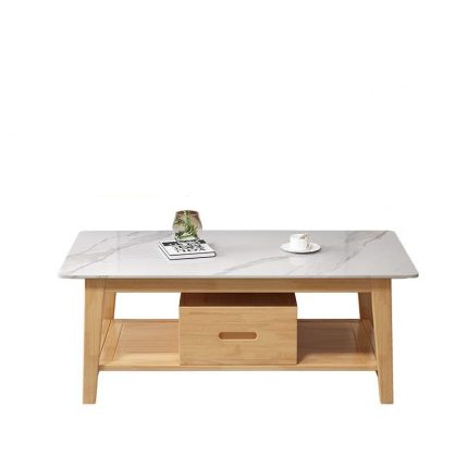 Minimalist Scandinavian Solid Wood Coffee Table for Contemporary Living Rooms