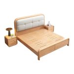 Minimalist Scandinavian Solid Wood Double Bed for B2B Suppliers