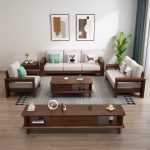 Minimalist Scandinavian Solid Wood Sofa for Contemporary Interior Design