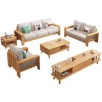 Minimalist Scandinavian Solid Wood Sofa for Contemporary Interior Design
