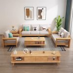 Minimalist Scandinavian Solid Wood Sofa for Contemporary Interior Design