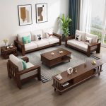 Minimalist Scandinavian Solid Wood Sofa for Contemporary Interior Design