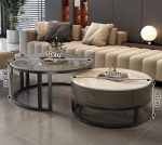 Minimalist Sintered Stone Coffee Table with Metal Frame for B2B