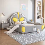 Minimalist Solid Wood Bed for Children’s Rooms