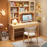 Minimalist Solid Wood Computer Desk with Scandinavian Style for Home Use