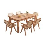 Modern Ash Wood Dining Table with Spacious Surface for Family Dining