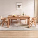 Modern Ash Wood Dining Table with Spacious Surface for Family Dining