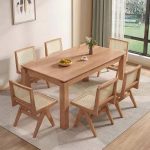 Modern Ash Wood Dining Table with Spacious Surface for Family Dining