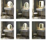 Classic Wooden Vanity Set with Mirror