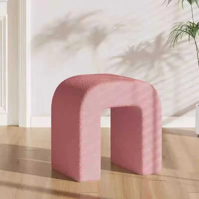 Solid wood vanity stool with plush sponge for maximum comfort.