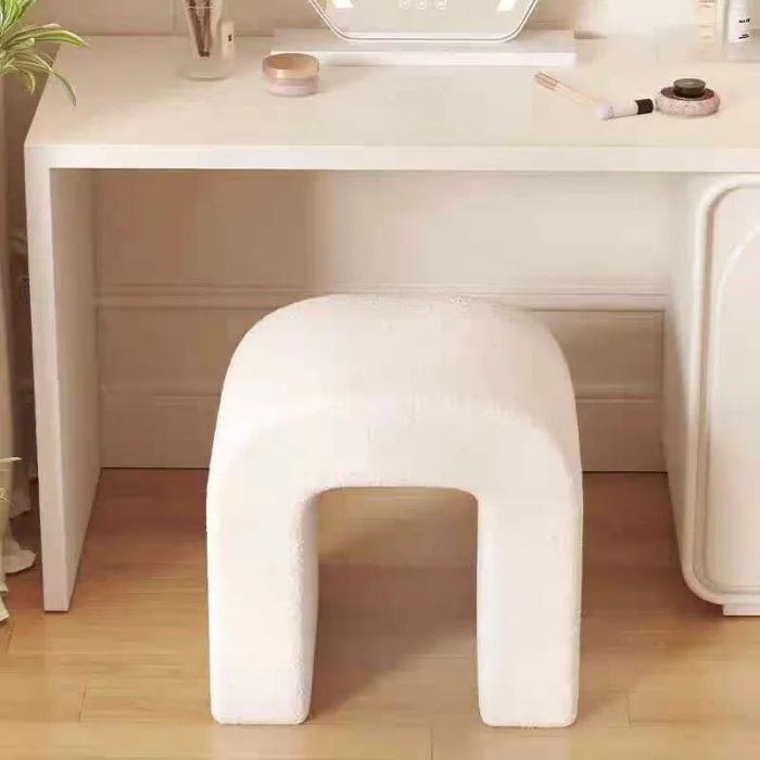 Solid wood vanity stool with plush sponge for maximum comfort.