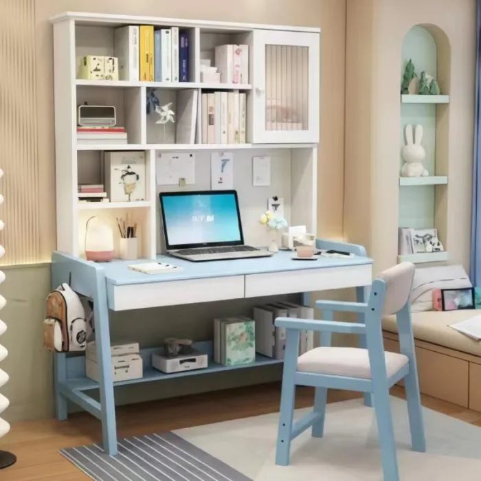 Sleek Children's Study Set - Modern Desk with Storage Drawers & Matching Chair