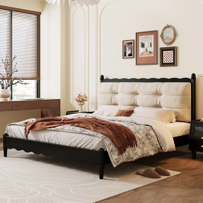 Modern Minimalist Ash Wood Bed for Contemporary Bedrooms
