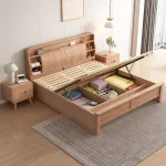 Modern Minimalist Ash Wood Bed for Sleek and Elegant Bedrooms