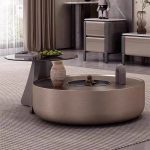Modern Minimalist Nordic Style Coffee Table with Glass Top and Metal Base