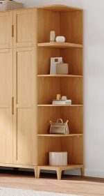Modern Minimalist Nordic Style Solid Wood Corner Wardrobe