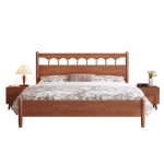 Modern Minimalist Nordic Style Solid Wood Double Bed – Wholesale Ready