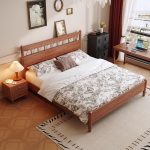 Modern Minimalist Nordic Style Solid Wood Double Bed – Wholesale Ready