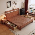 Modern Minimalist Nordic Style Solid Wood Double Bed – Wholesale Ready