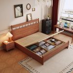 Modern Minimalist Nordic Style Solid Wood Double Bed – Wholesale Ready