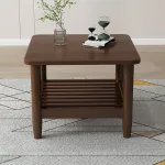 Modern Minimalist Nordic Style Solid Wood Two-Tier Coffee Table