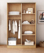 Modern Minimalist Nordic-Style Wooden Sliding Door Wardrobe