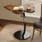 Modern Minimalist Nordic Style Wooden and Metal Coffee Table