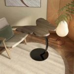 Modern Minimalist Nordic Style Wooden and Metal Coffee Table