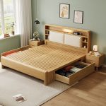 White Ash Wood Bed with Headboard – Enhanced Comfort