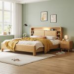 White Ash Wood Bed with Headboard – Enhanced Comfort