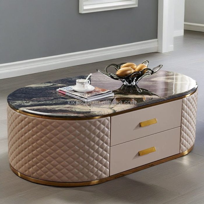 Modern Nordic Coffee Table with Ceramic Top & Metal Base – Ideal for Global Wholesale Markets