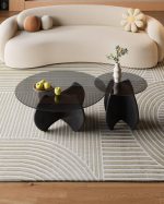 Modern Nordic Coffee Table with Glass Top and Wooden Legs for Wholesale