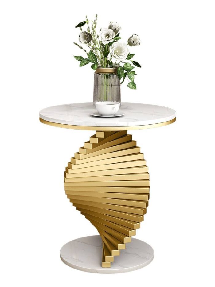 Modern Nordic Coffee Table with Sintered Stone Top and Metal Frame – Wholesale Supply