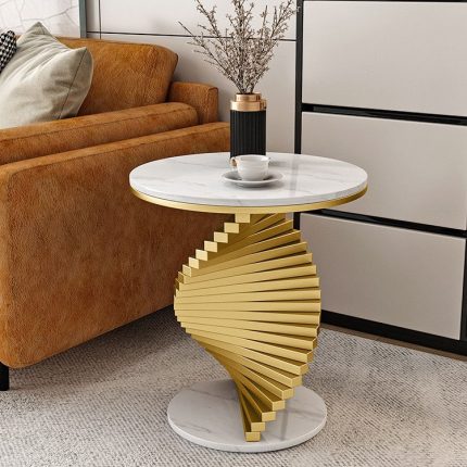 Modern Nordic Coffee Table with Sintered Stone Top and Metal Frame – Wholesale Supply