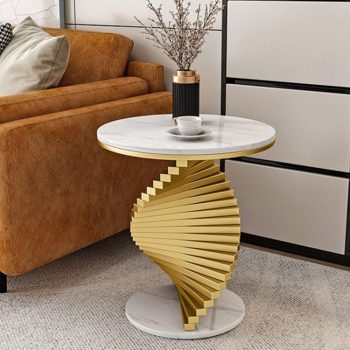 Modern Nordic Coffee Table with Sintered Stone Top and Metal Frame – Wholesale Supply