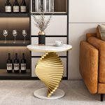 Modern Nordic Coffee Table with Sintered Stone Top and Metal Frame – Wholesale Supply