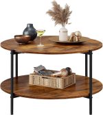 Modern Nordic Coffee Table with Wooden Top and Metal Legs